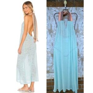 PITUSA Llama Halter Dress in Aqua Large